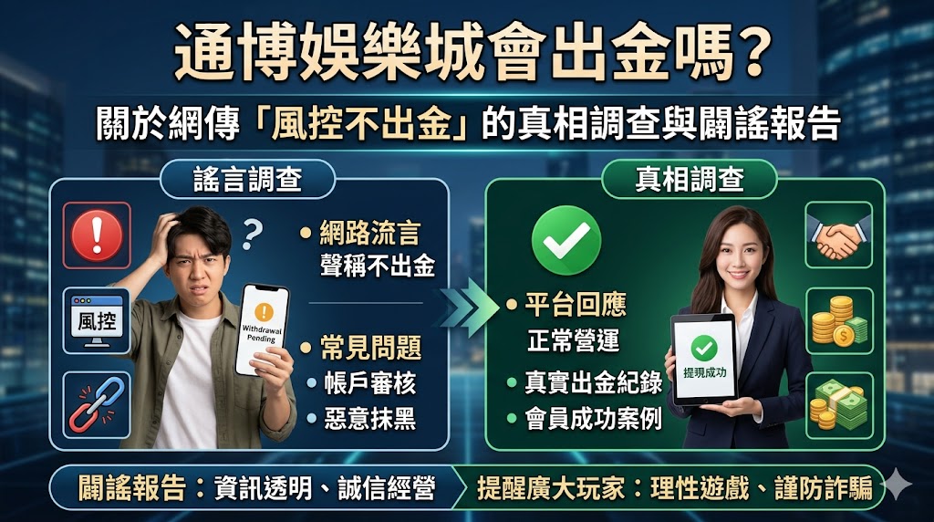 通博娛樂城會出金嗎？關於網傳「風控不出金」的真相調查與闢謠報告