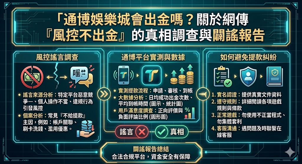 通博娛樂城會出金嗎？關於網傳「風控不出金」的真相調查與闢謠報告